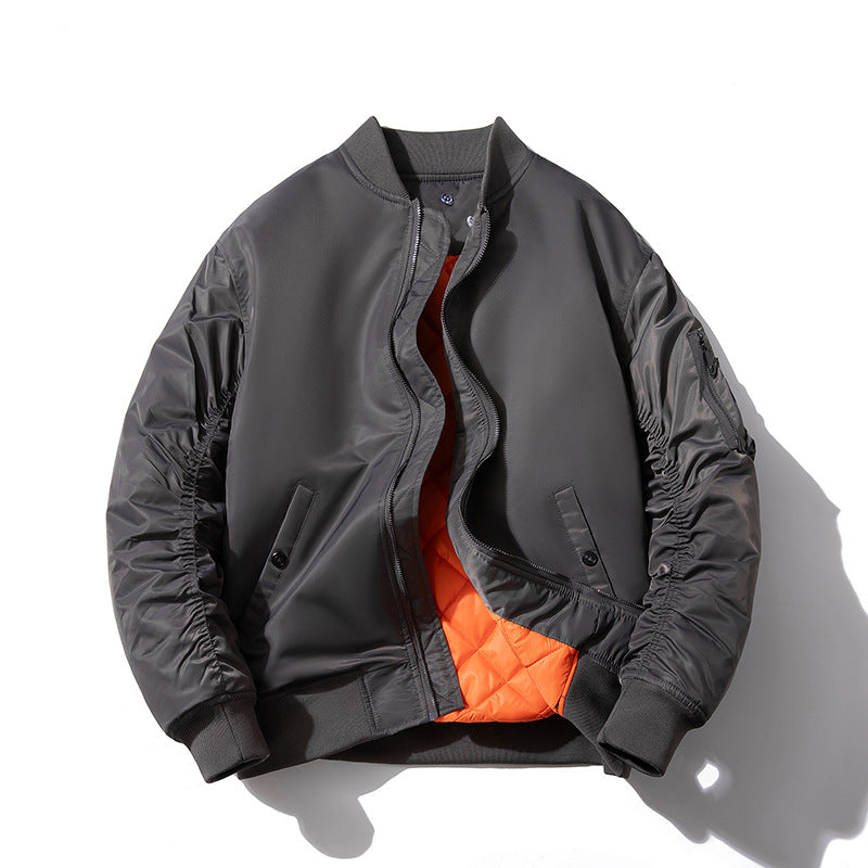 Men's Quilted Bomber Jacket with Stand-Up Collar, Padded Cut and Arm Pocket Chichicherry