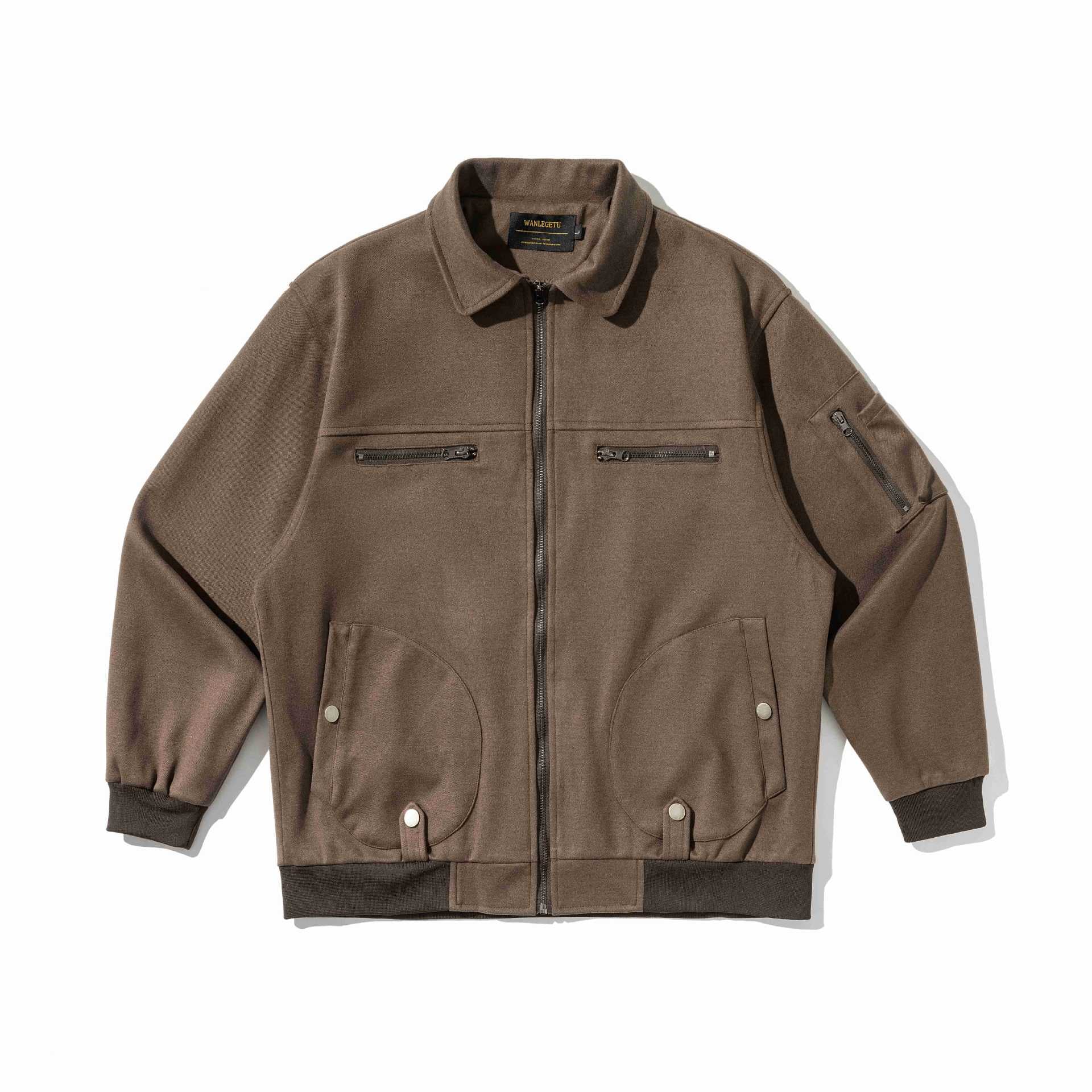 Men's short blouson in utility style with padded front, zip chest pockets and ribbed cuffs