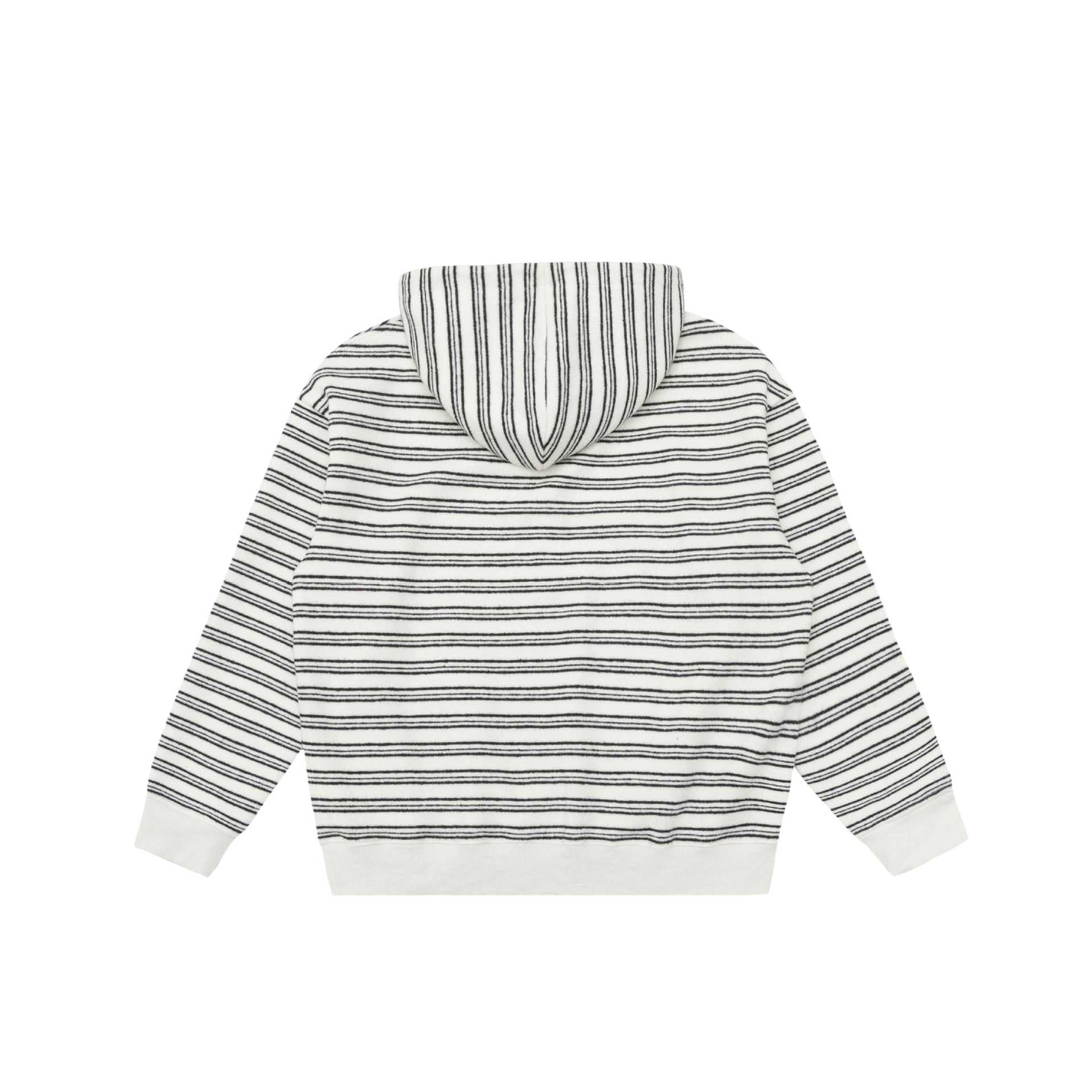 Unisex Striped Hoodie with Half Zipper and Kangaroo Pocket Chichicherry