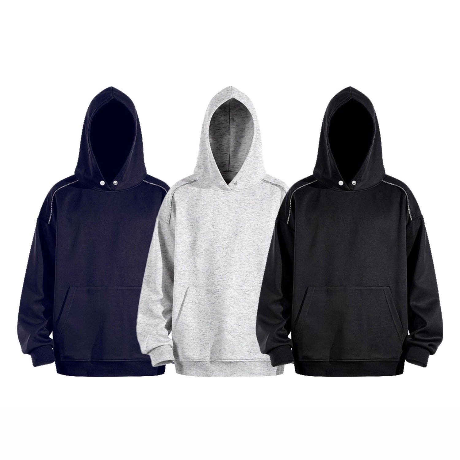 Men's Oversized Hoodie with Kangaroo Pocket and Raglan Sleeves Chichicherry