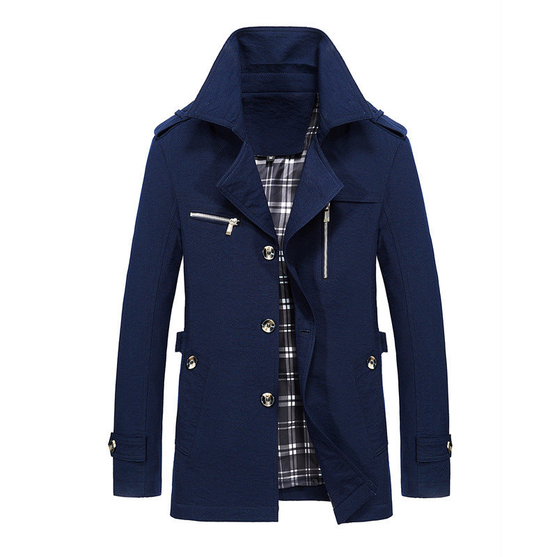 Men's short coat in urban pilot style with checked inner lining Chichicherry