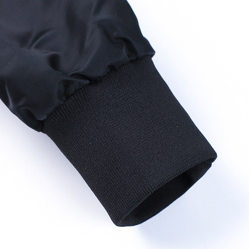 Men's nylon flight bomber with arm pocket, quilted thermal lining, and ribbed hem Chichicherry