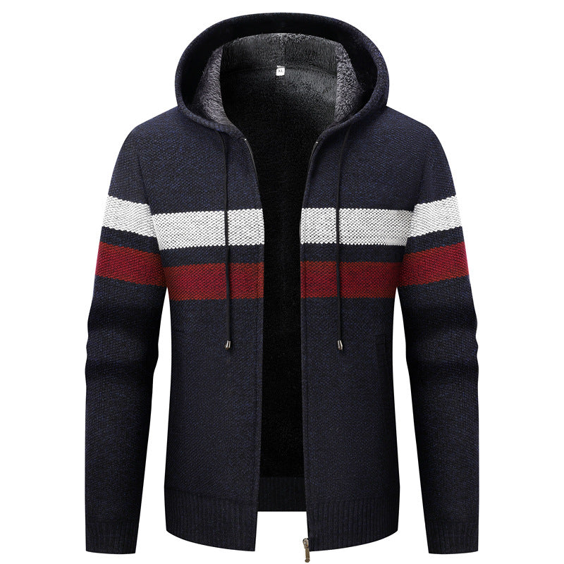 Men's hoodie cardigan with fleece lining and zipper Chichicherry