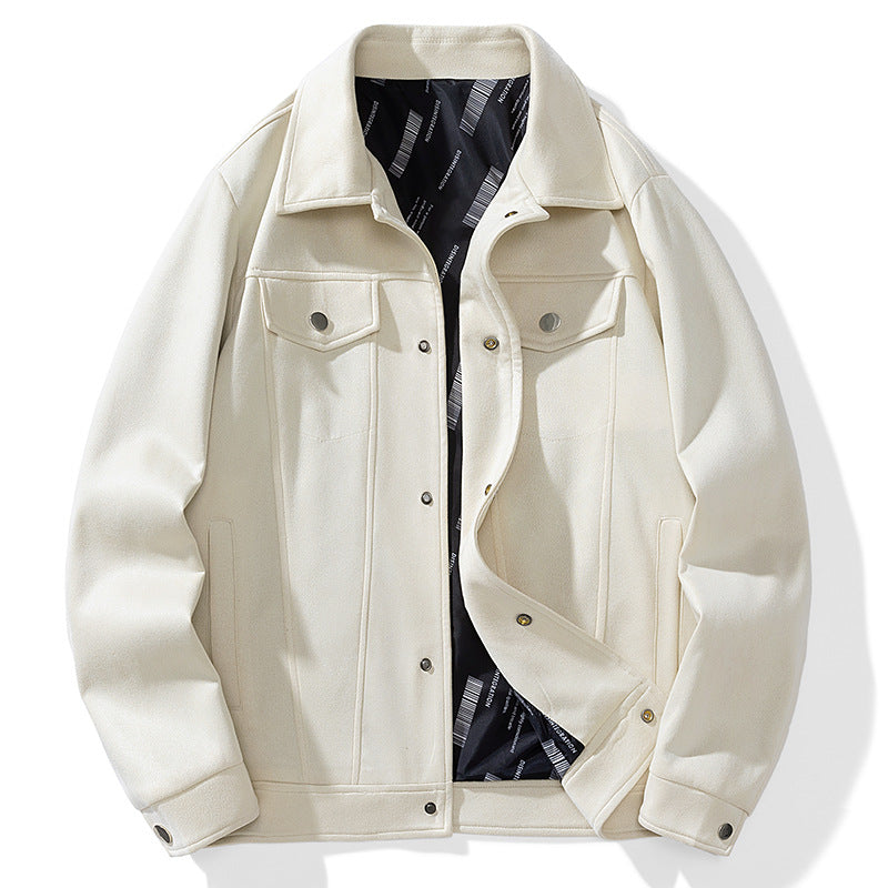 Men's overshirt jacket made of soft wool blend with quilted interior lining and snap button closure Chichicherry