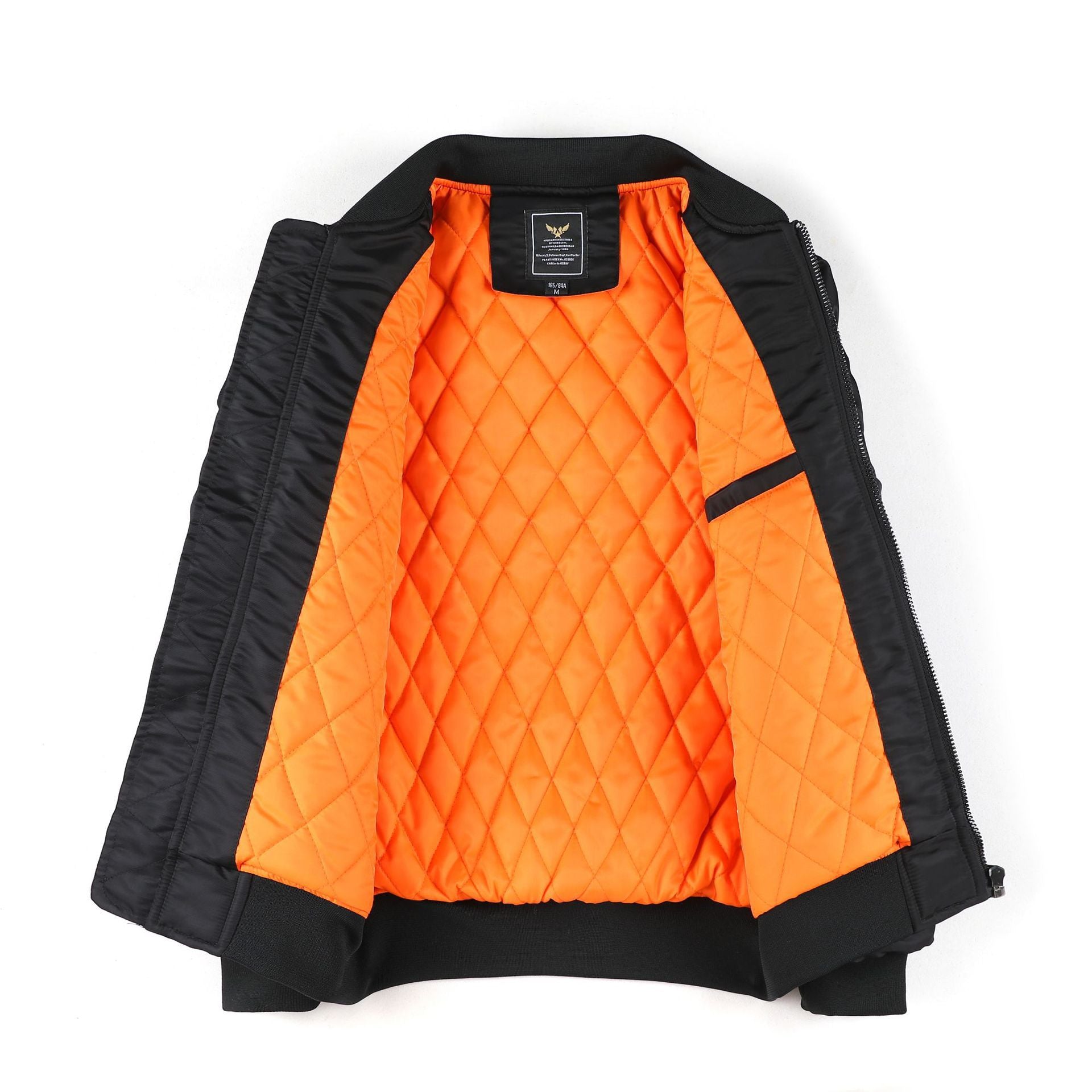Men's Short Blouson Bomber Jacket with Quilted Thermal Lining, Nylon Shell and Arm Pocket Chichicherry