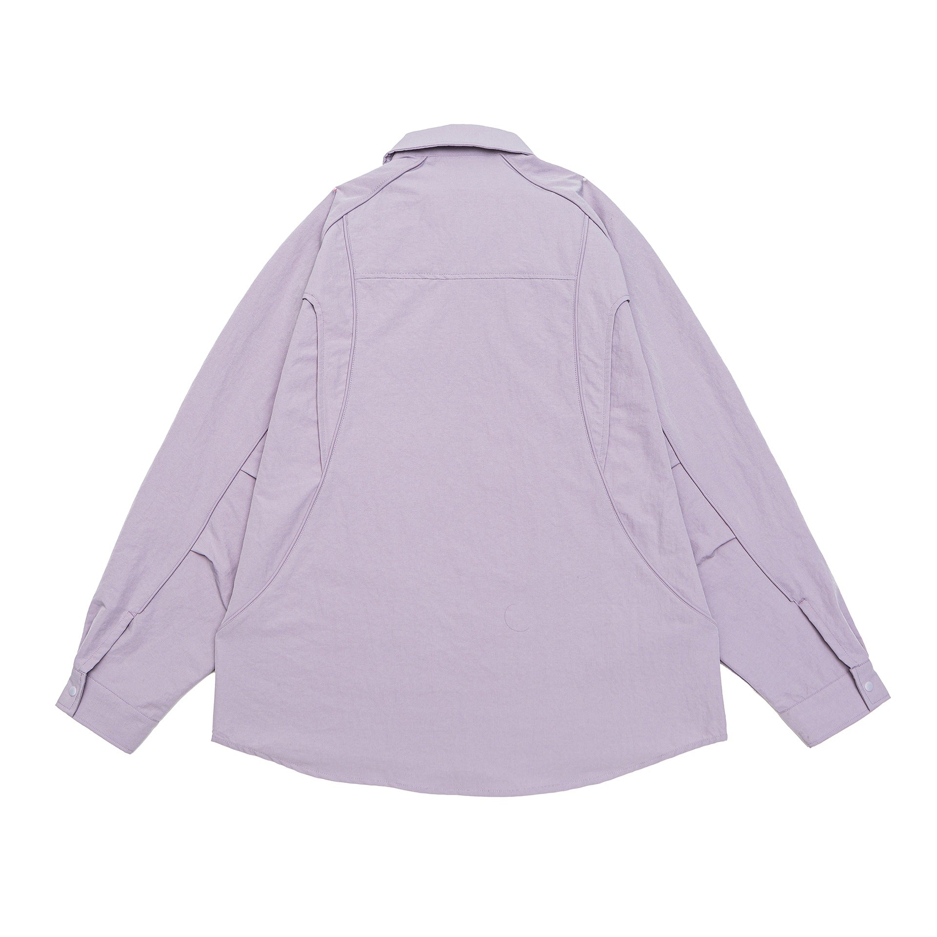 Women's Oversize Shirt Jacket with Rounded Insert Pockets and Snap Buttons Chichicherry