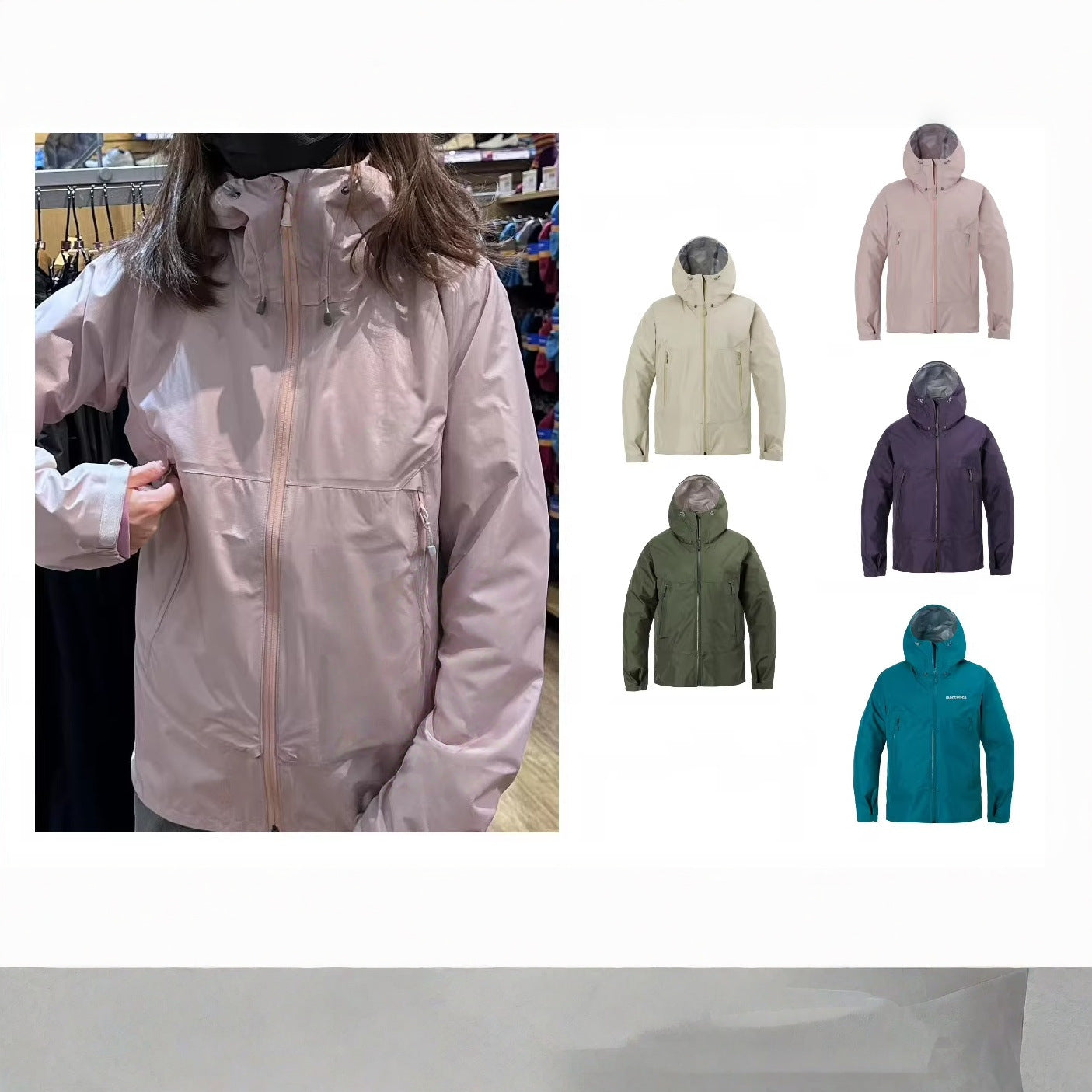 Men's lightweight breathable two-layer rain softshell jacket with adjustable hood and chest pocket Chichicherry