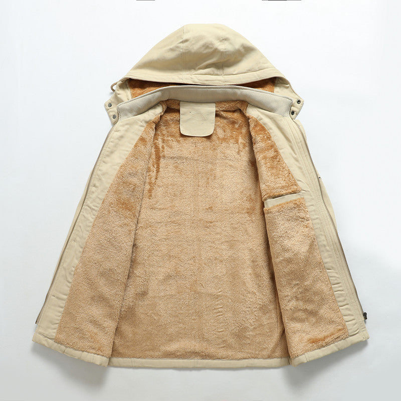 Men's parka jacket with hood, thermal lining and metal buttons Chichicherry
