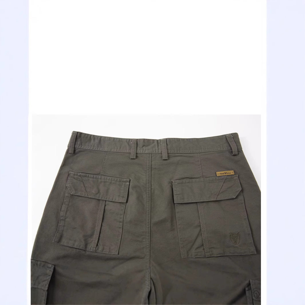 Men's cargo pants with multiple flap pockets and sturdy cotton blend Chichicherry