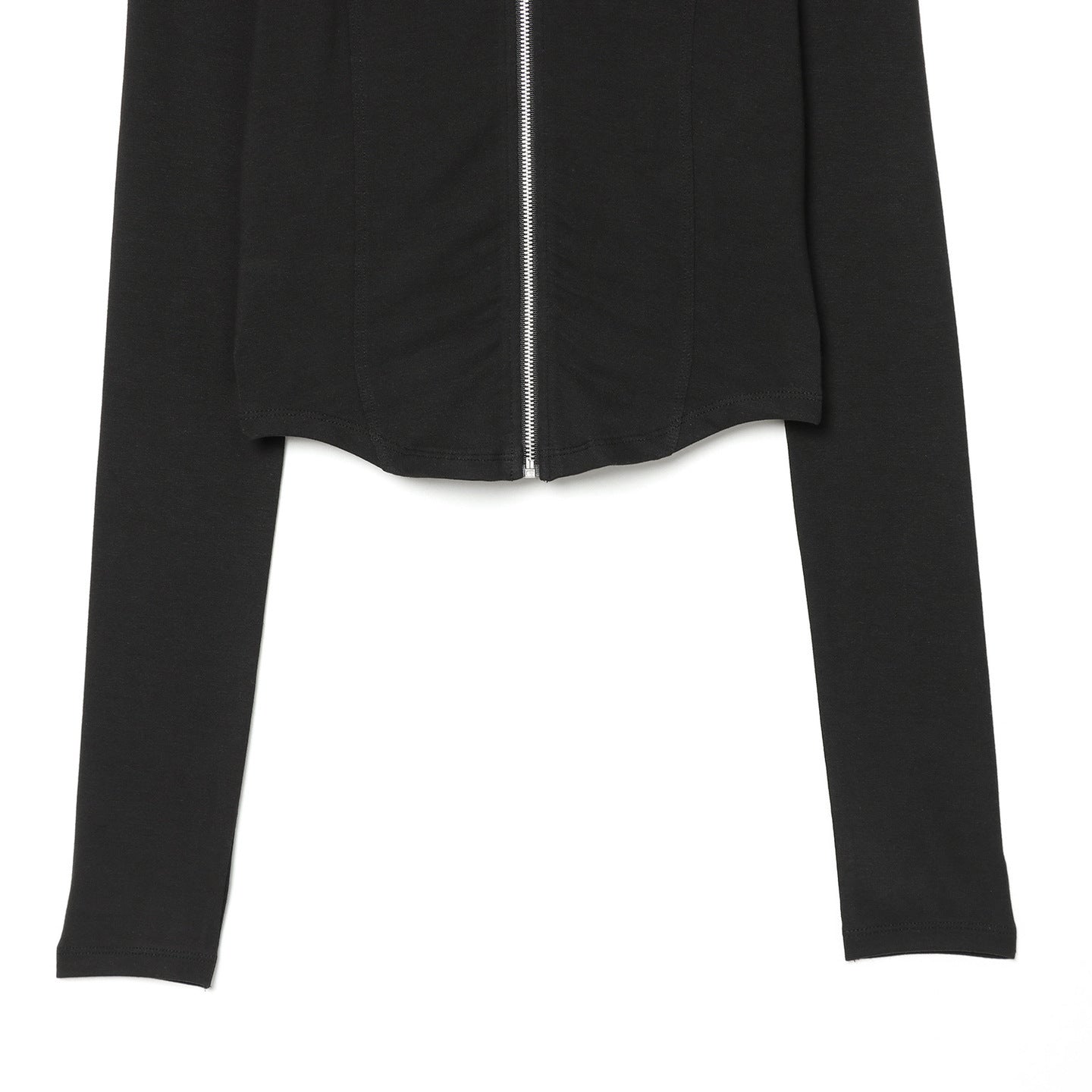 Women's Cropped Sweat Jacket with High Stand-Up Collar, Full-Zip and Tailored Peplum Look Chichicherry