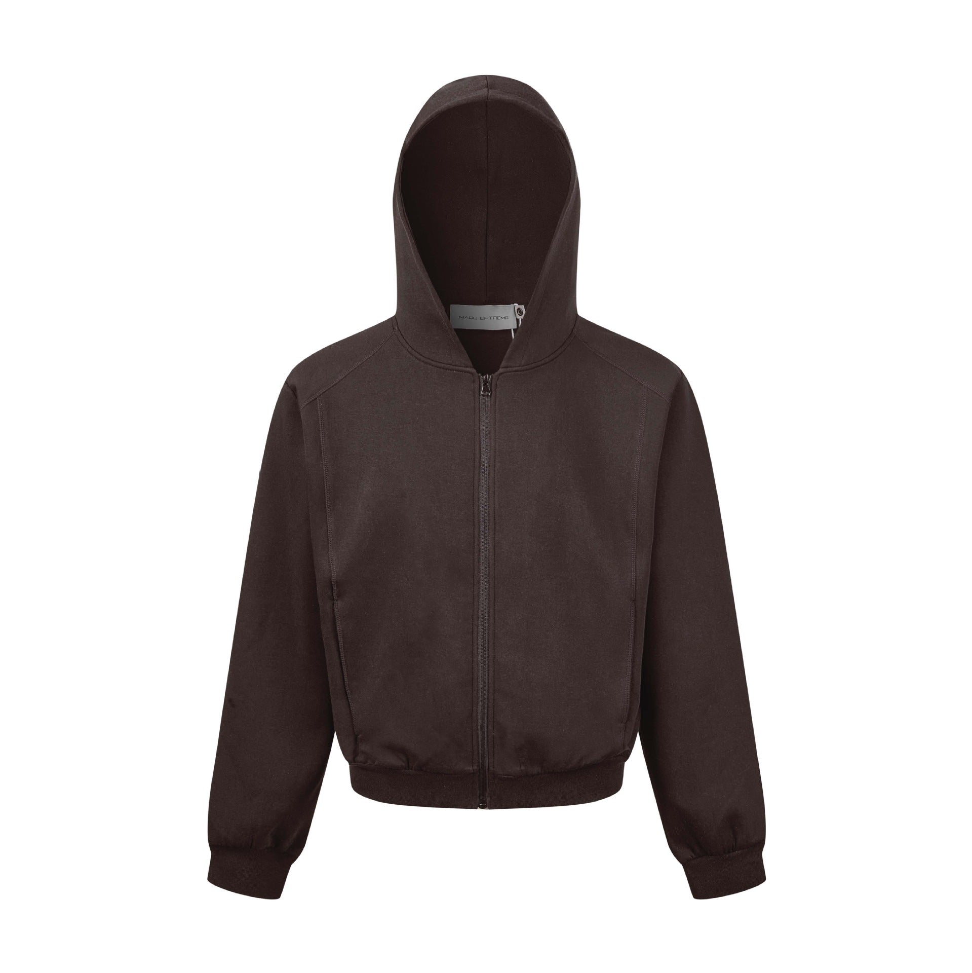 Unisex Hooded Sweat Jacket with Full-Length Zipper and Ribbed Hem Chichicherry