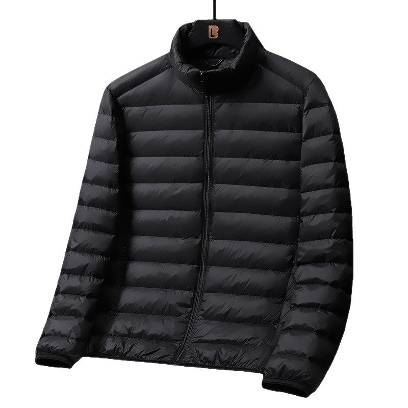 Men's Ultraleight Quilted Down Look Quilted Jacket with Stand-up Collar and Pack Function Chichicherry