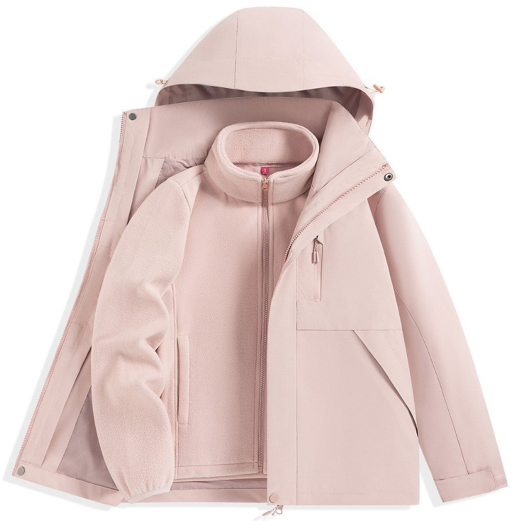 Men's two-layer outdoor parka with removable fleece inner jacket and hood Chichicherry
