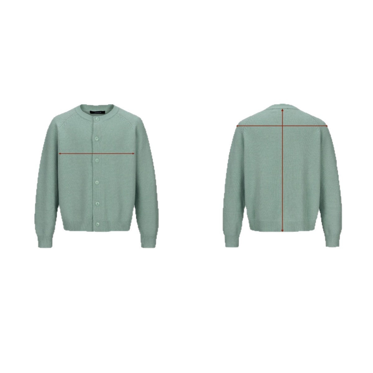 Women's Fine Round Neck Cardigan with Raglan Sleeves and Concealed Button Placket Chichicherry