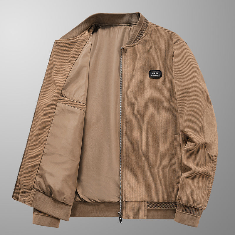 Men's cord bomber jacket with elbow patches and concealed inner pocket Chichicherry
