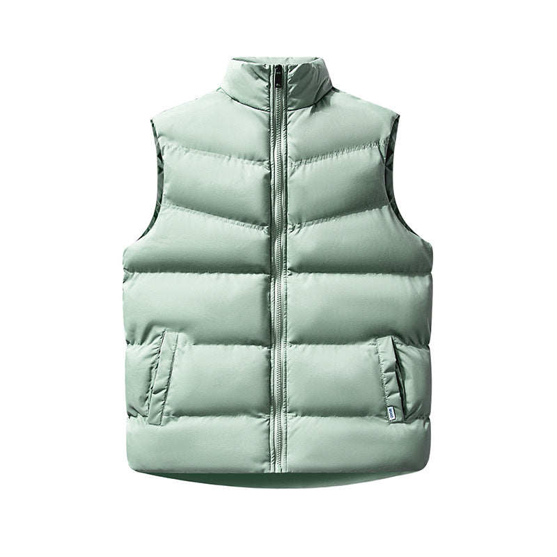 Women's Sleeveless Windproof Puffer Vest with Box Quilting and High Collar Chichicherry