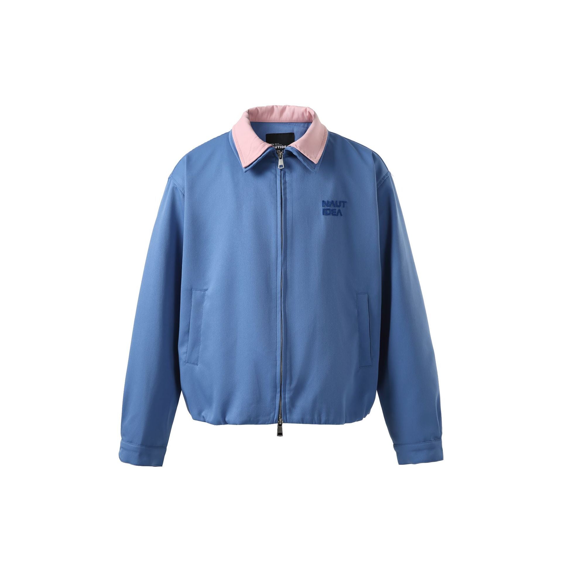 Men's Boxy Transition Blouson with Contrast Collar and Two-Way Zipper Chichicherry