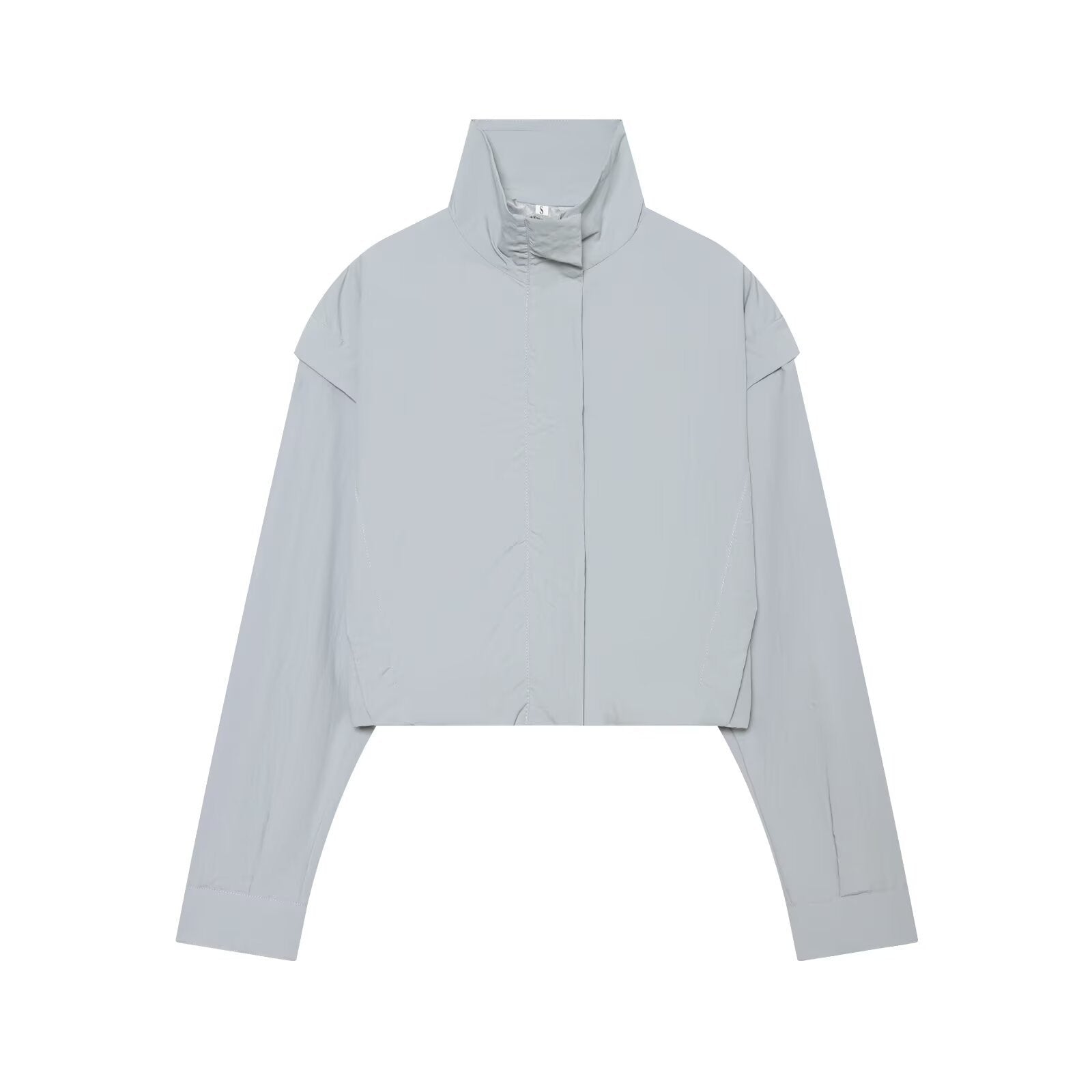 Women's short functional windbreaker with high standing collar and concealed zipper Chichicherry