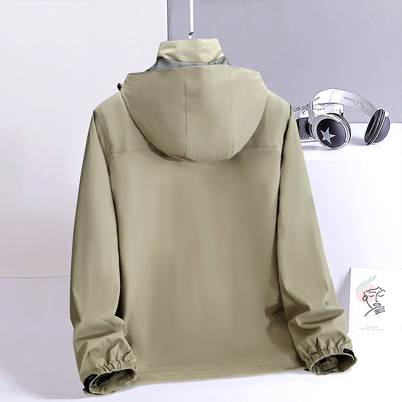 Men's lightweight water-repellent field jacket with hood and multi-pocket Chichicherry