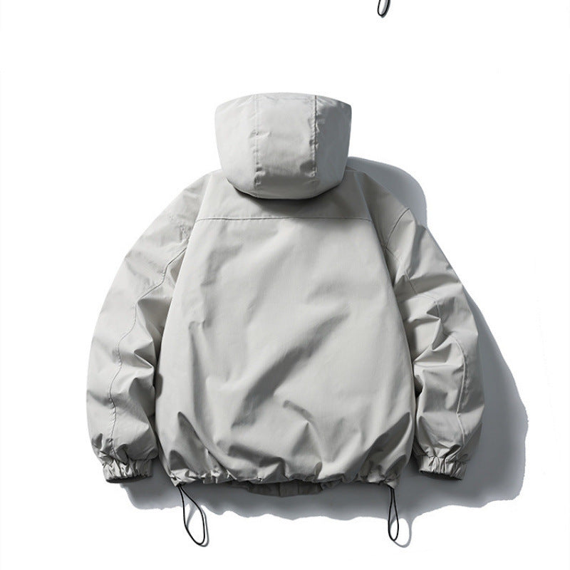 Unisex Waterproof technical hooded jacket with multiple pockets and adjustable hem Chichicherry