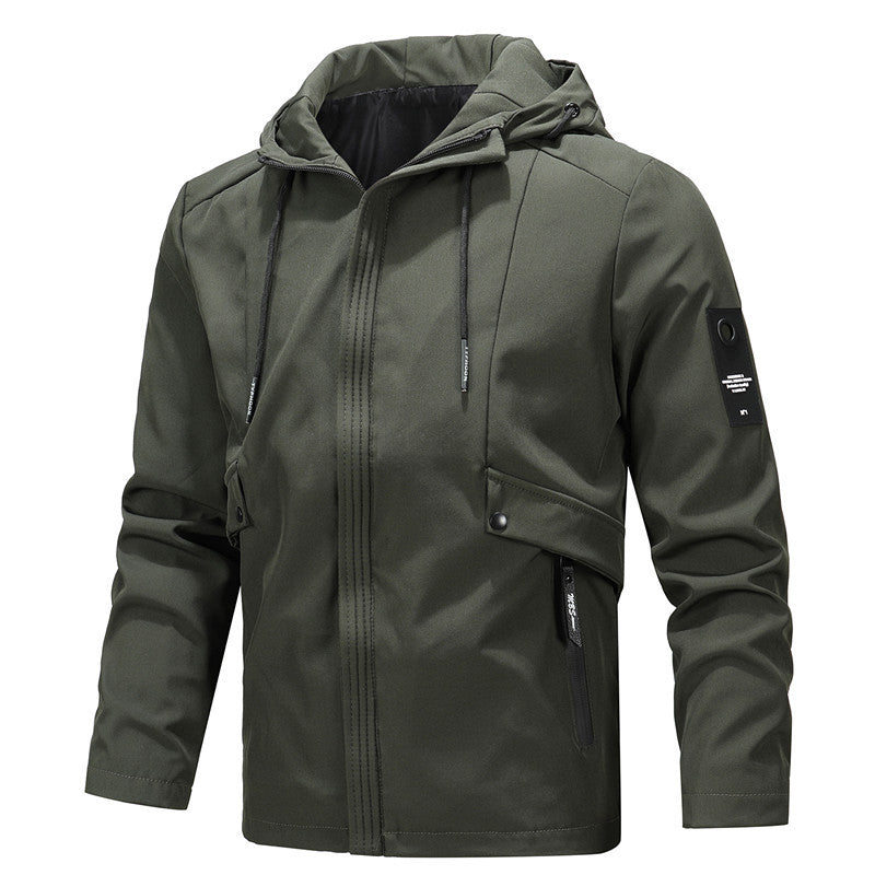 Men's Urban Softshell Blouson with Hooded Collar, Windproof Membrane and Snap Button Pocket Elements Chichicherry