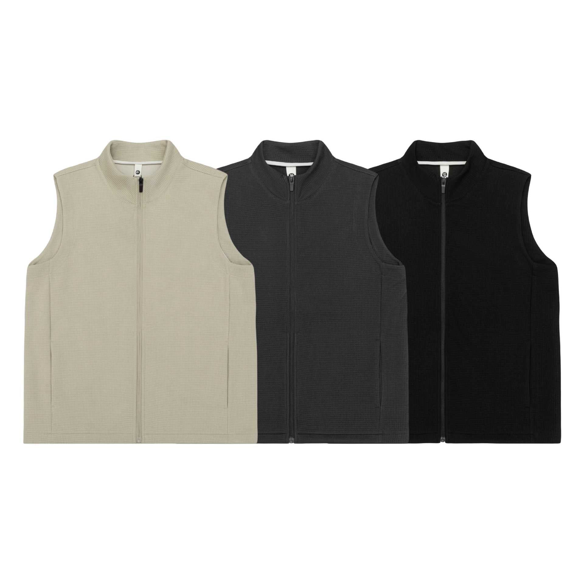Women's sleeveless knitted vest with stand-up collar and full-length zipper Chichicherry
