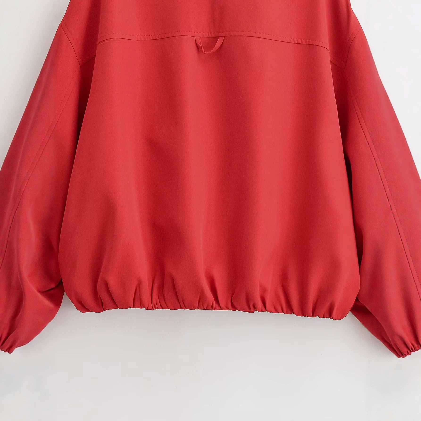 Women's Oversized Kimono Transitional Jacket with Raglan Sleeves and Elastic Hem Chichicherry