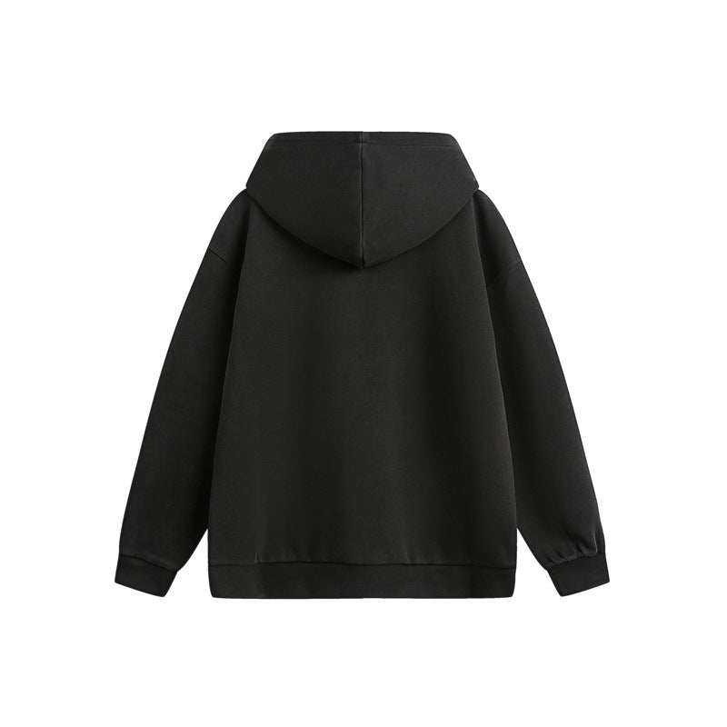Unisex Oversize Hooded Zip Jacket with Artistic Print Chichicherry