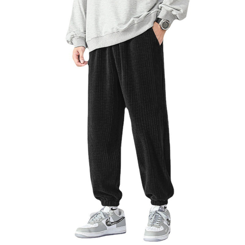 Men's cord jogger pants with wide rib structure, elastic waistband and cuffs Chichicherry