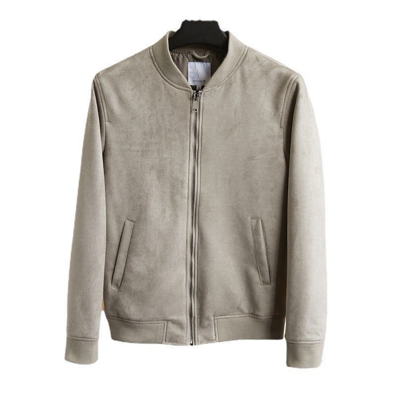 Men's Boxy Zip Blouson with Shirt Collar and Fine Wool Blend Chichicherry