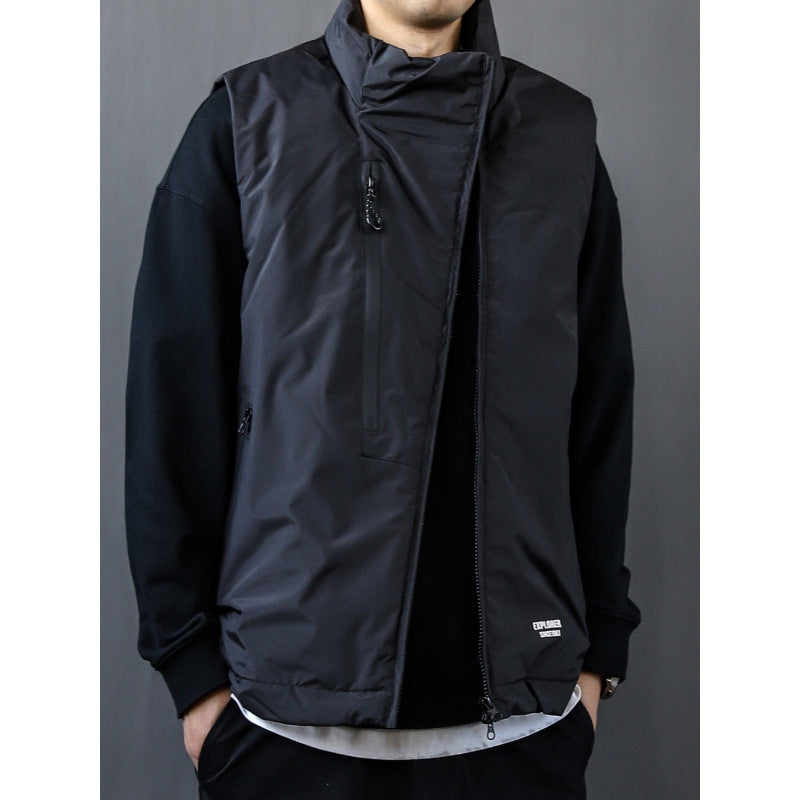 Herren Wattierte Outdoor-Steppweste mit hohem Stehkragen Chichicherry