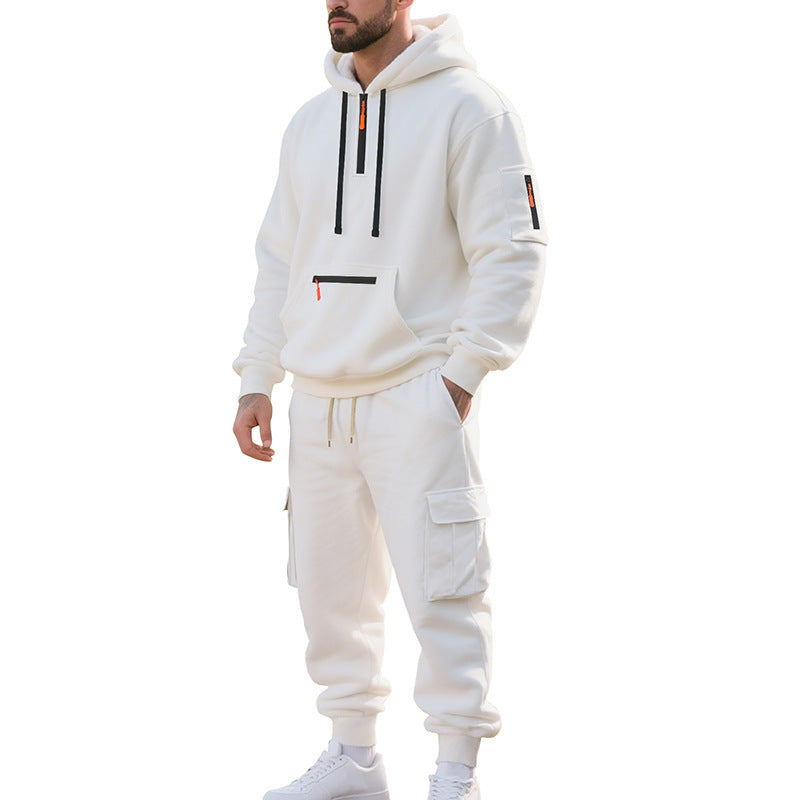 Men's Urban Cargo Jogging Set with Utility Hoodie, Zipper Details and Cargo Joggers Chichicherry