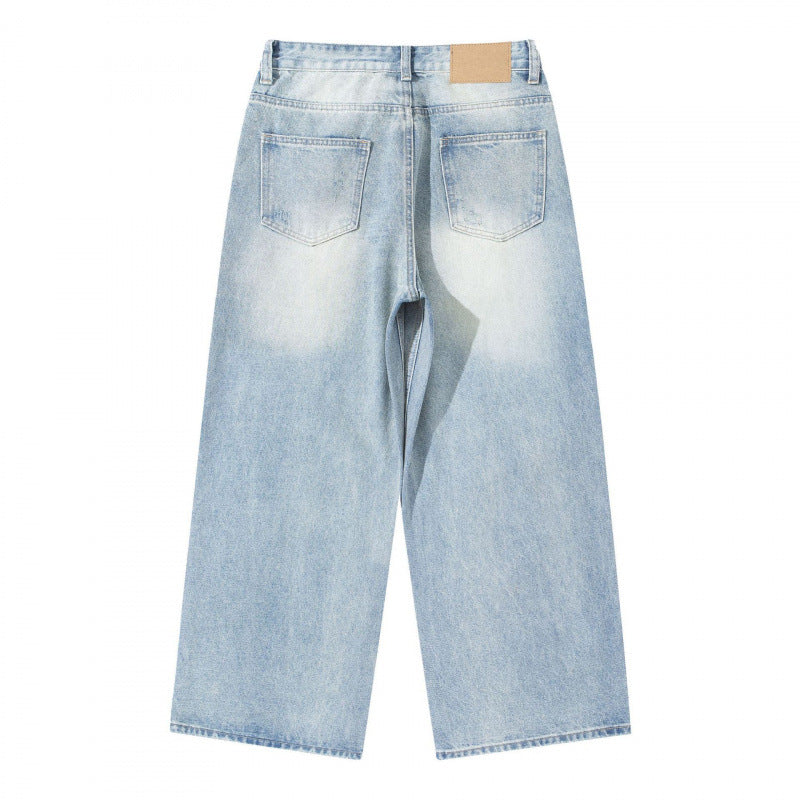 Women High Waist Wide Cut Straight Jeans made from Vintage Denim Chichicherry