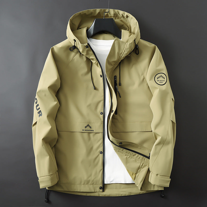 Men's Softshell Parka with Hood, windproof and water-repellent membrane as well as logo applications Chichicherry
