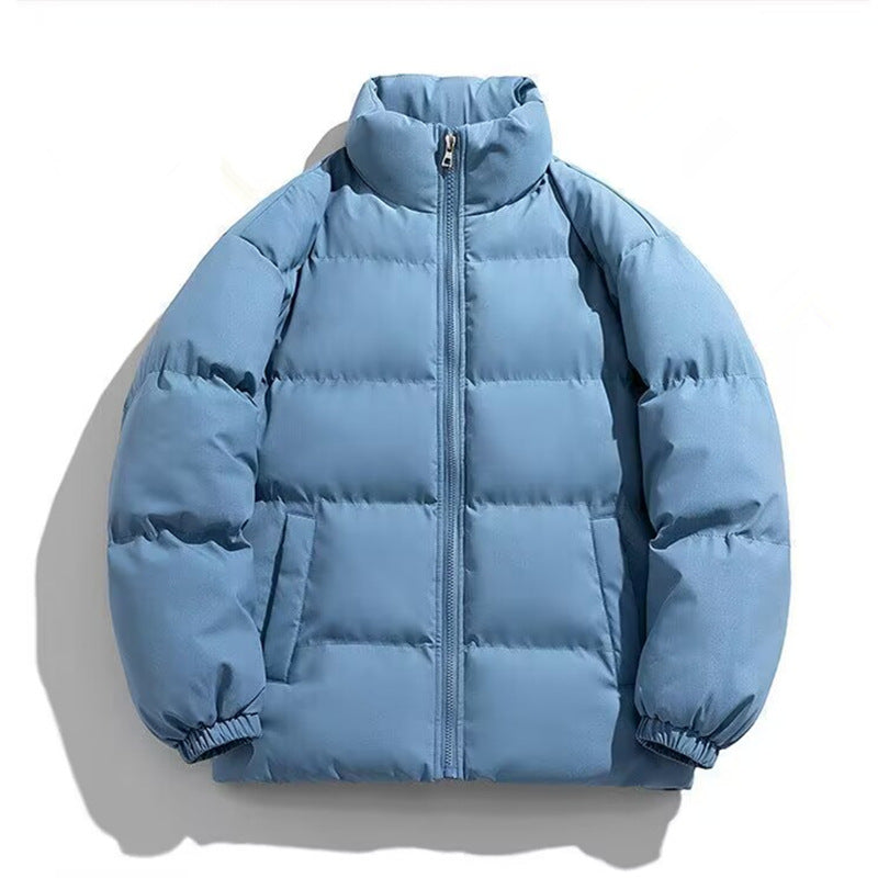Women's Short Cut Thermal Puffer Jacket with Stand-Up Collar and Minimalist Zipper Front Chichicherry