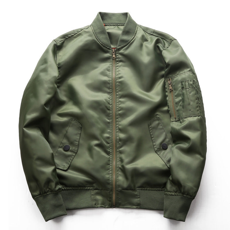 Men's lightweight nylon bomber with contrast lining, arm pocket and ribbed cuffs Chichicherry