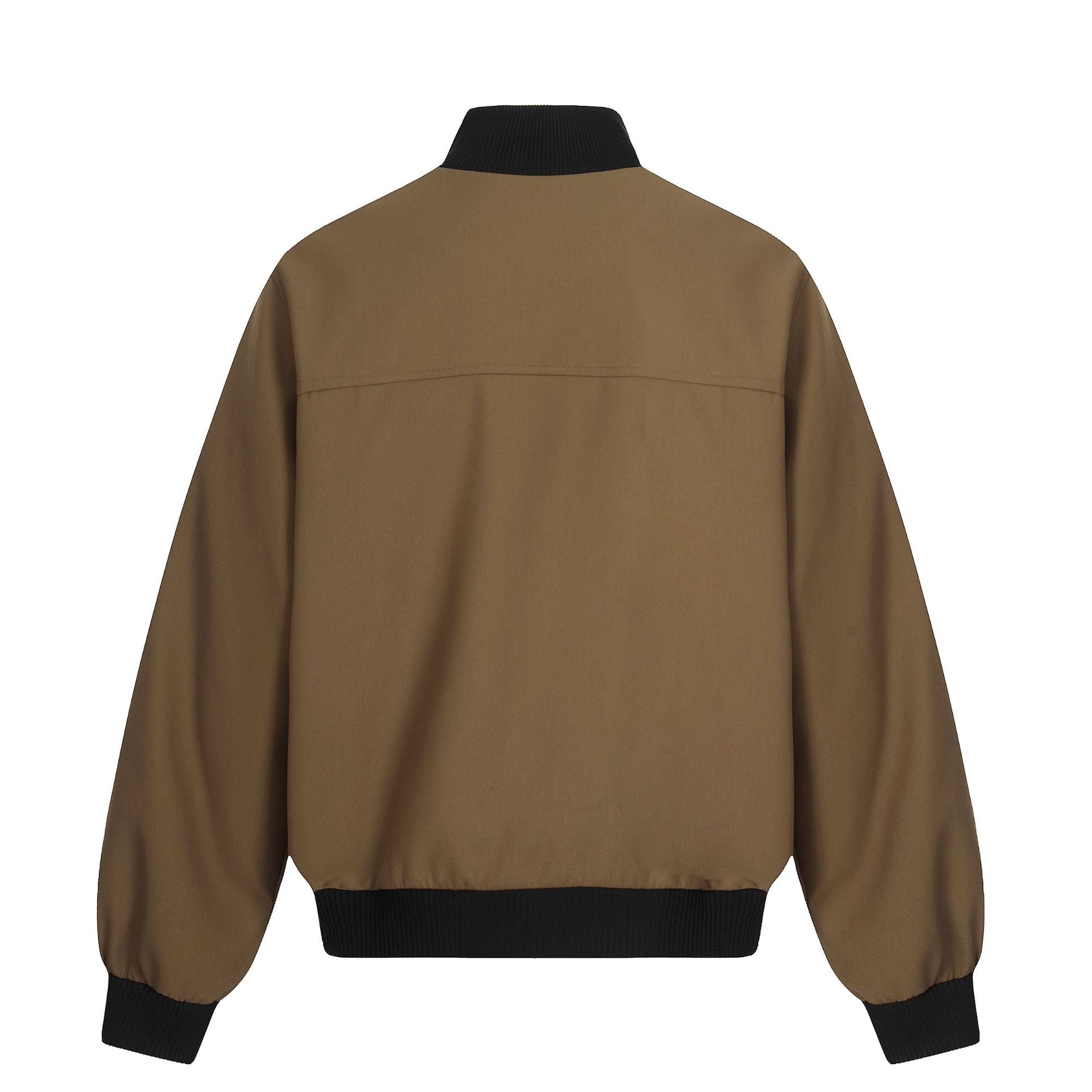 Unisex Short Boxy Bomber Jacket with Concealed Zip Front and High Ribbed Collar Chichicherry