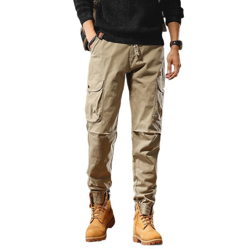 Men's cargo joggers with multi pockets and elastic cuffs Chichicherry