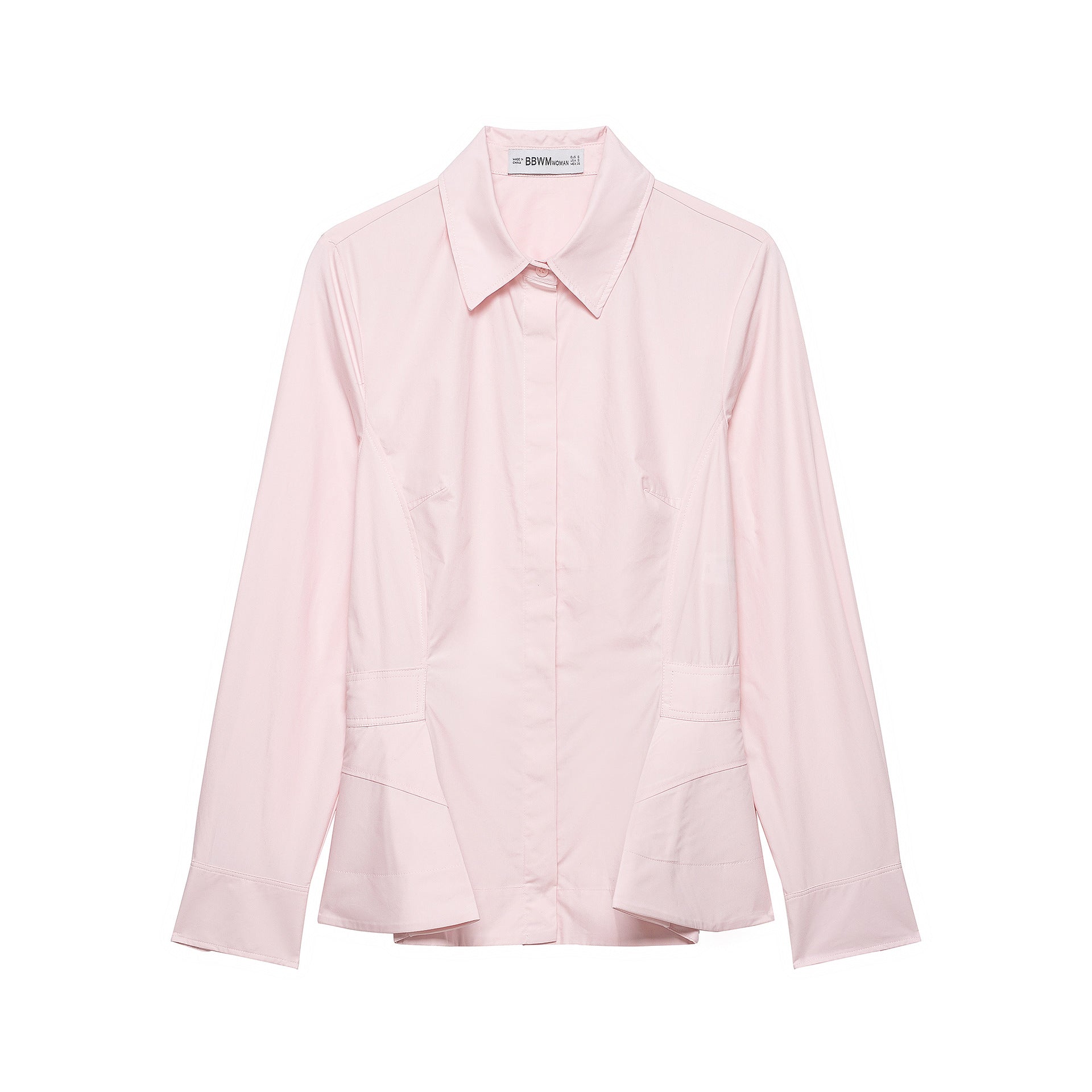 Women's Tailored Blouse Jacket with Peplum and Concealed Button Placket Chichicherry