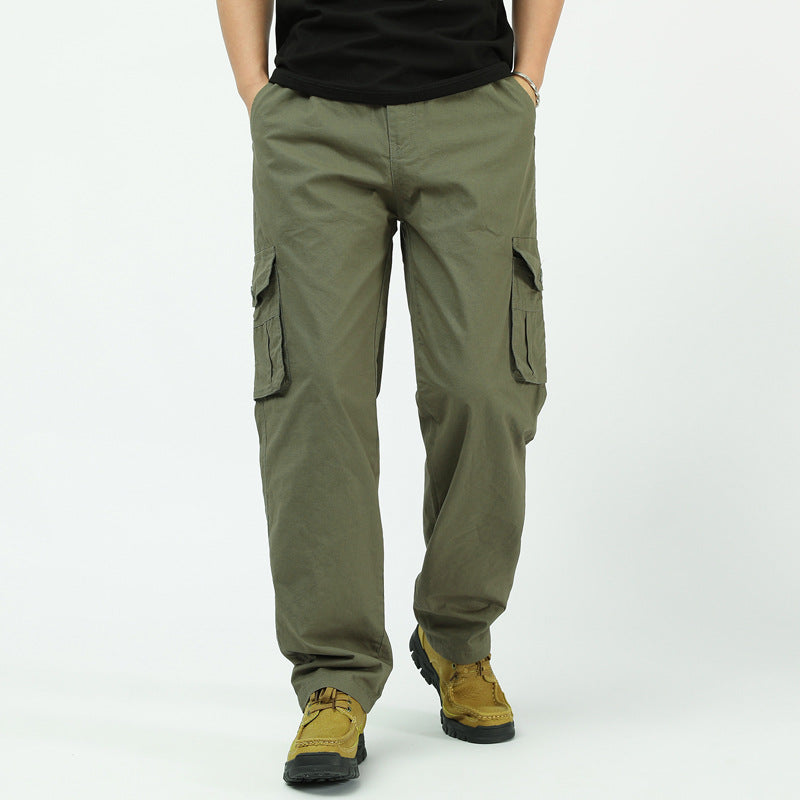Men's Cotton Twill Cargo Pants in Relaxed Fit with Straight Leg and Large Flap Pocket Chichicherry