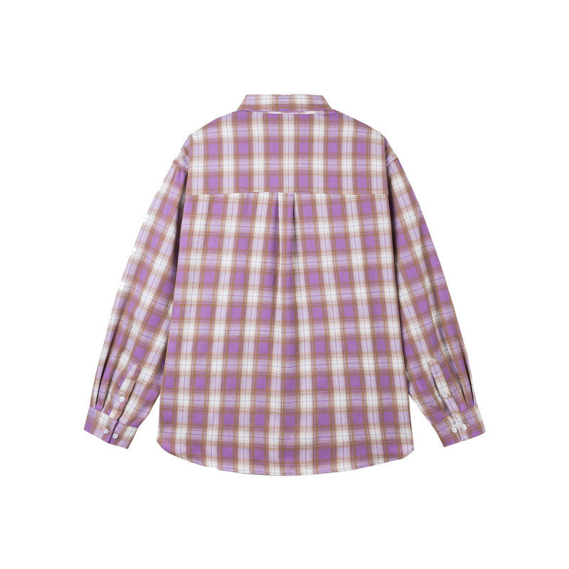 Women Oversized Check Shirt with Longline Cut, Chest Pocket and Rounded Hem Chichicherry