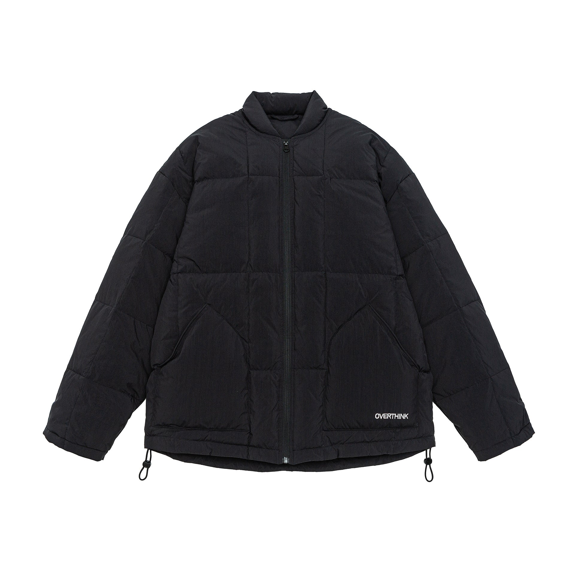 Men's Boxy quilted insulation jacket with stand-up collar, drawstring, and logo application Chichicherry
