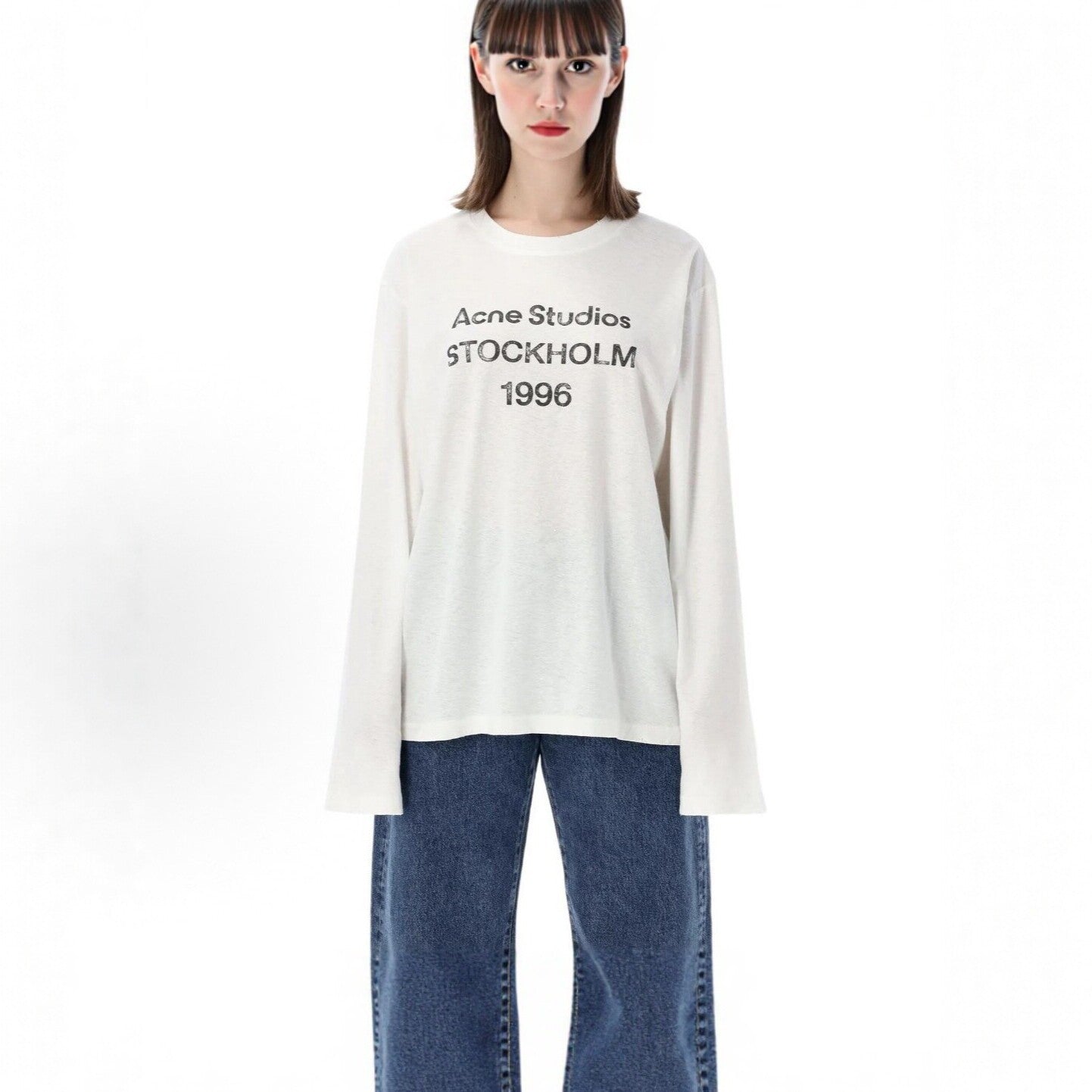 Men's Long Sleeve Shirt with Logo Print and Round Neckline Chichicherry