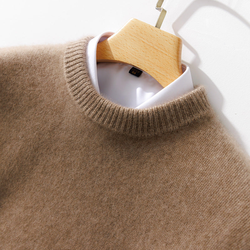 Men's Fine Stand Collar Pullover made of Cashmere Blend with Ribbed Cuffs and Slim Silhouette Chichicherry