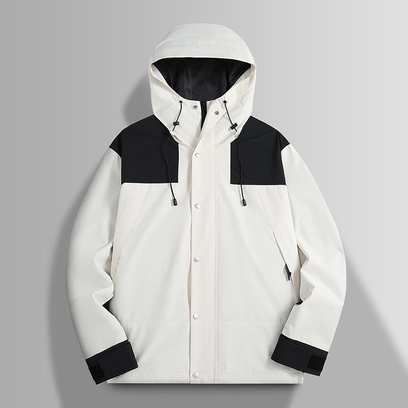 Men's two-tone wind and waterproof hooded parka with adjustable cuffs Chichicherry