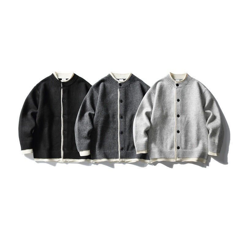 Unisex Boxy Cardigan with contrasting edges and ribbed finishes Chichicherry