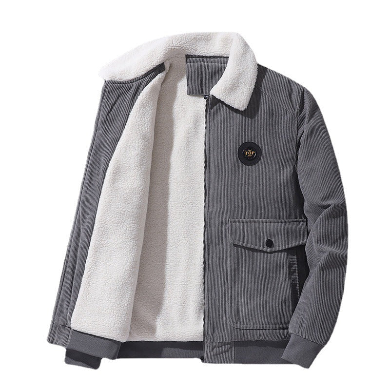 Men's cord jacket with teddy lining, Sherpa interior and patch pockets Chichicherry
