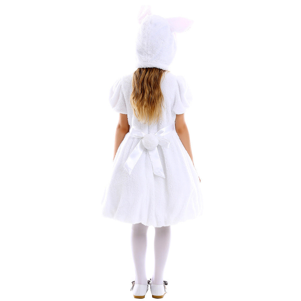 Girls Plush Bunny Costume with Hood and Playful Details Chichicherry