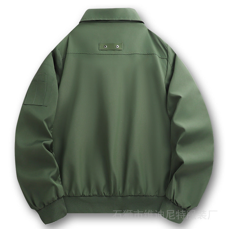 Men's Lightweight Twill Bomber with Contrasting Lining, Zipper Pockets, and Arm Pocket Chichicherry