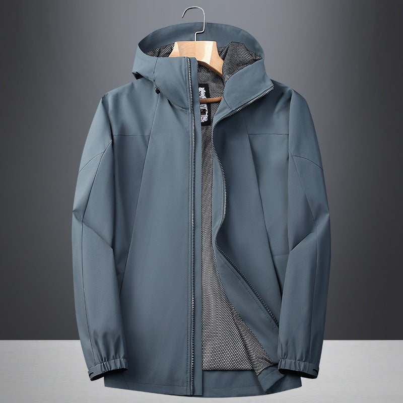 Men's softshell rain and transitional jacket with hood, windproof membrane and breathable mesh lining Chichicherry